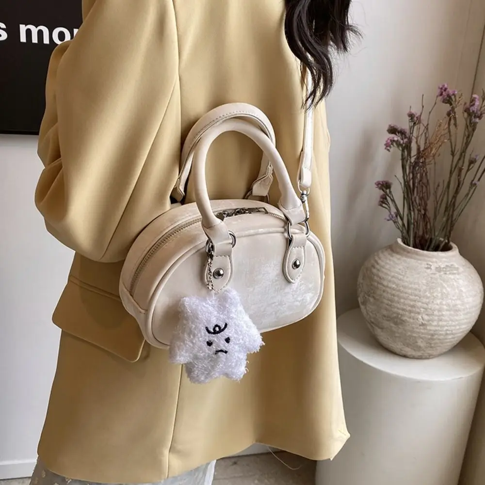 Purses Crossbody Bag Casual Pu Large Shoulder Bag with Belt with Pendant Messenger Bag Girl