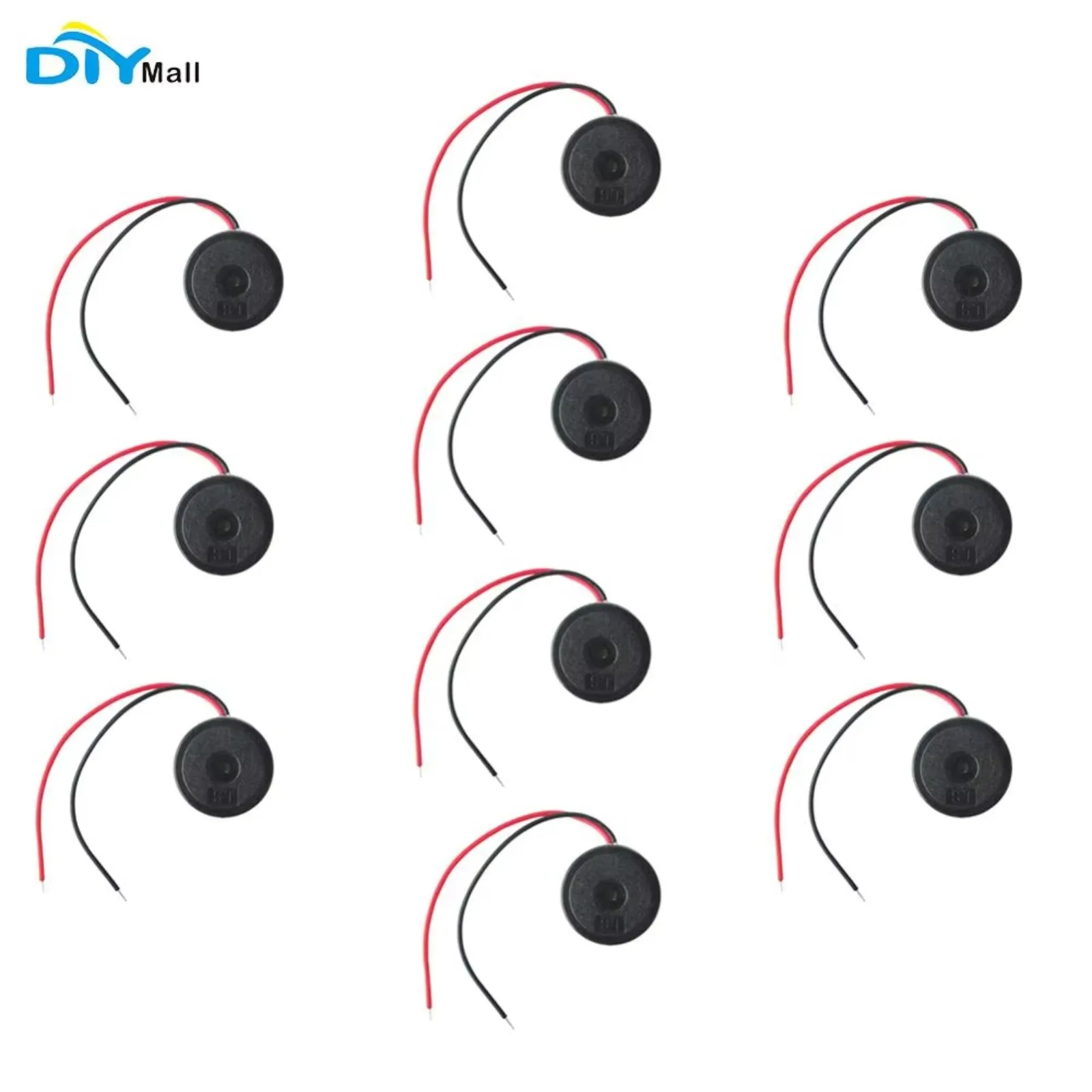 10pcs 1710 Passive Piezo Buzzer 12V Rated 1-30V Wide Voltage 80dB ABS with Wires