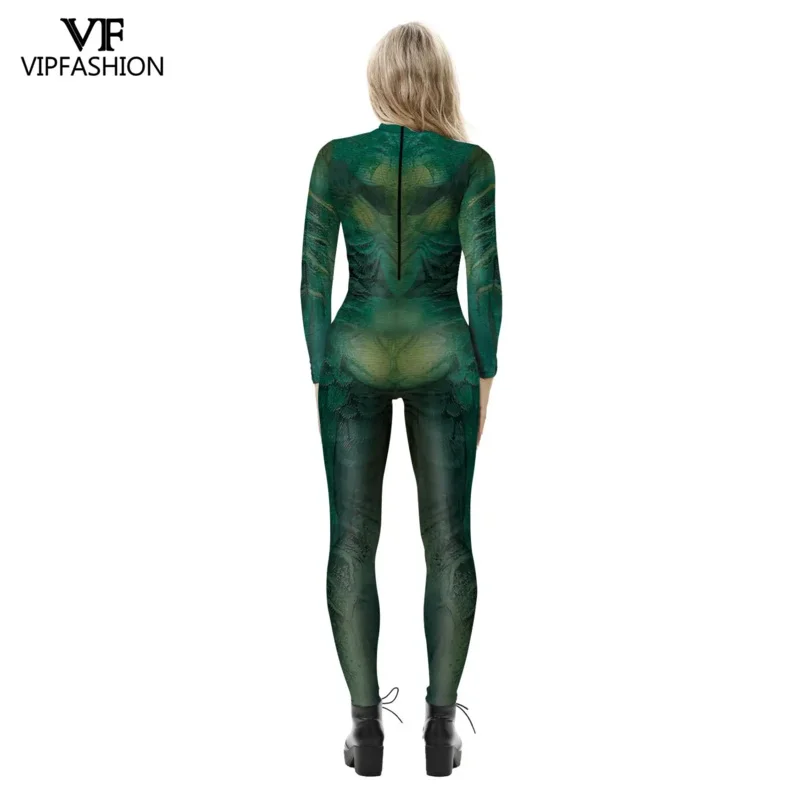 VIP MODE Snake Print Cosplay Kostüm Erwachsene Anzug Halloween Karneval Zentai Spandex Kostüm Frauen Bodysuit Overalls