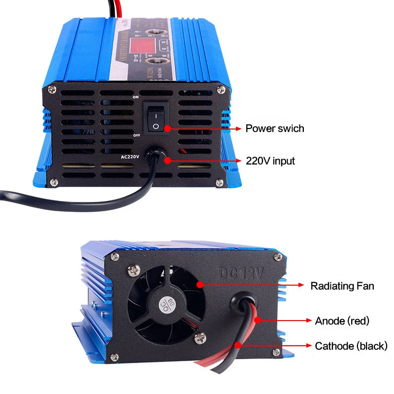 30A LCD Car Battery Charger Leisure Battery Charger For 12v Caravan Campervan Motorhome Boat Battery