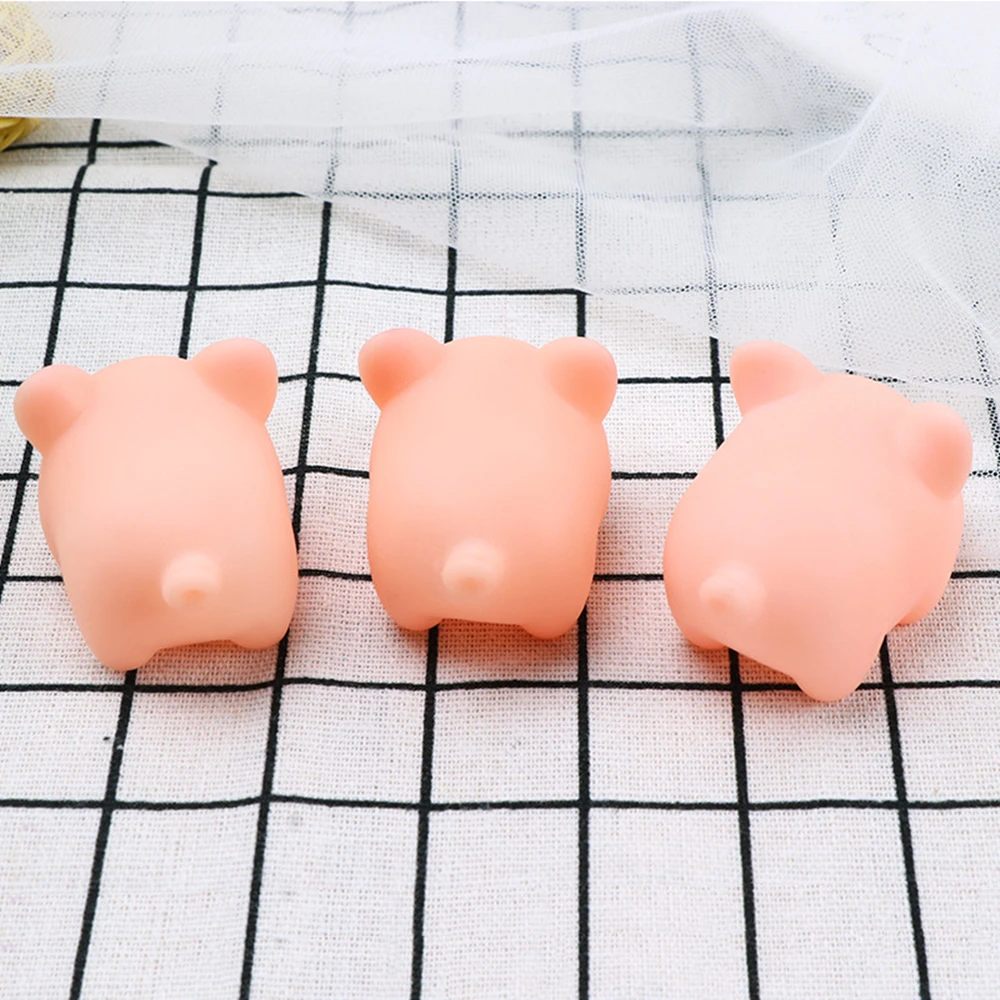 10pcs Mini Rubber Varken Babybadje Speelgoed Roze Piggy Decompressie Ontluchting Speelgoed Float Squeak Speelgoed voor Baby Douche voor kinderen