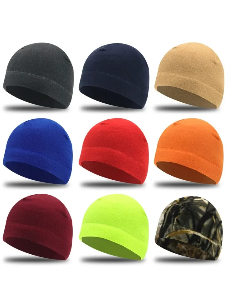 AliExpress Solid Fleece Cap Winter Warm Outdoor Sports Windproof Running Skiing Cycling Hat Soft Beanie Cap