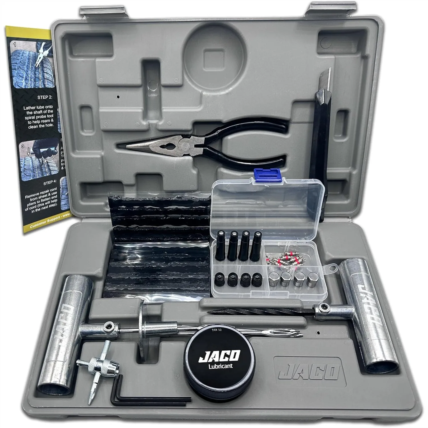 

Heavy Duty Tire Repair Kit with 50 Pcs for Car Truck Motorcycle Trailer ATV UTV