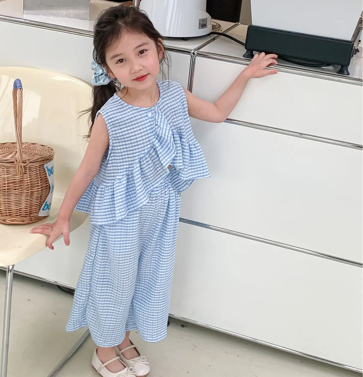 New Summer Style Fashionable Children's Outfit for Girls Cute Two Piece Set Sweet Style Kids Clothing