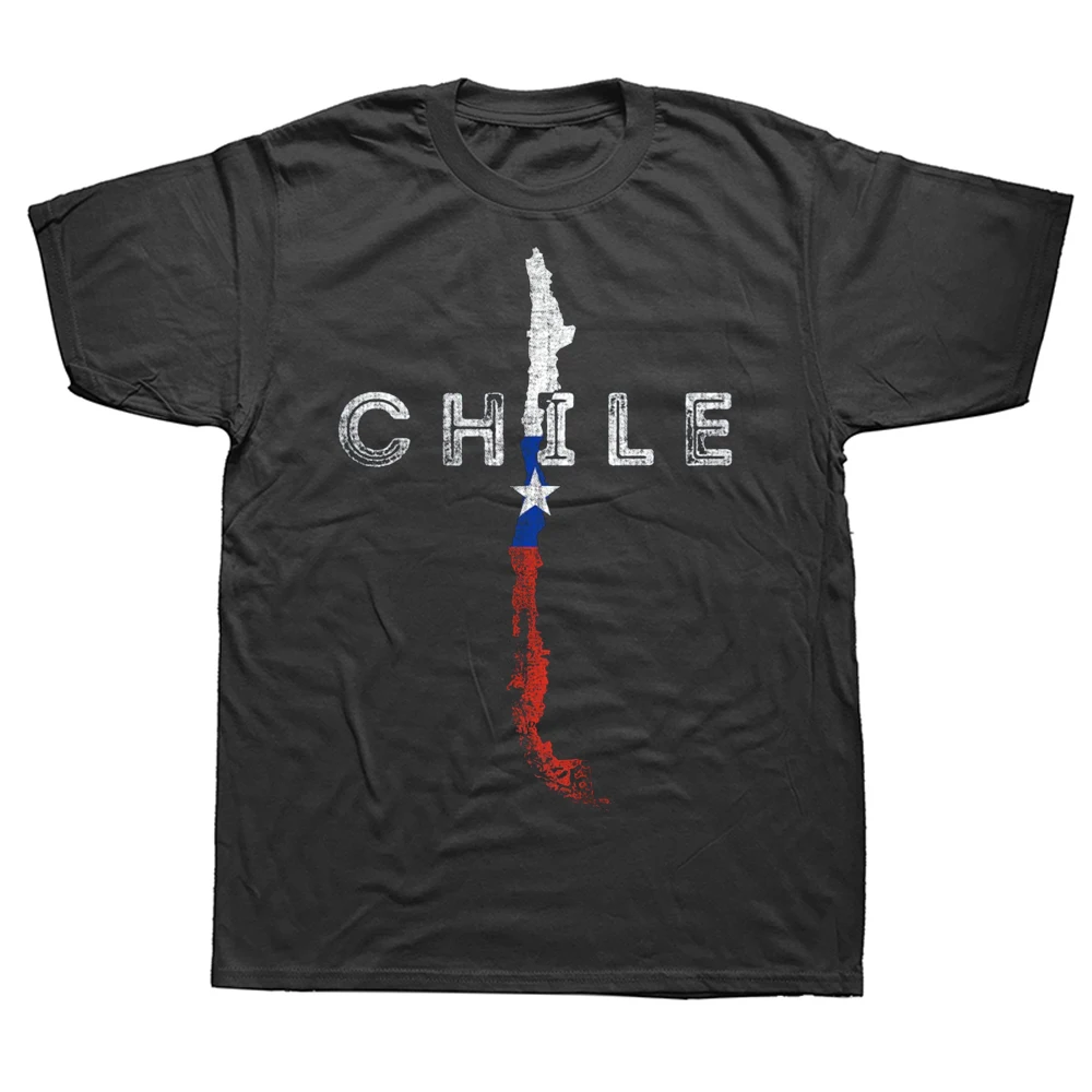 Camiseta de recuerdo de Chile con bandera de mapa chileno, ropa informal de algodón con gráfico de estilo veraniego, camiseta de manga corta para regalos de cumpleaños, ropa para hombre