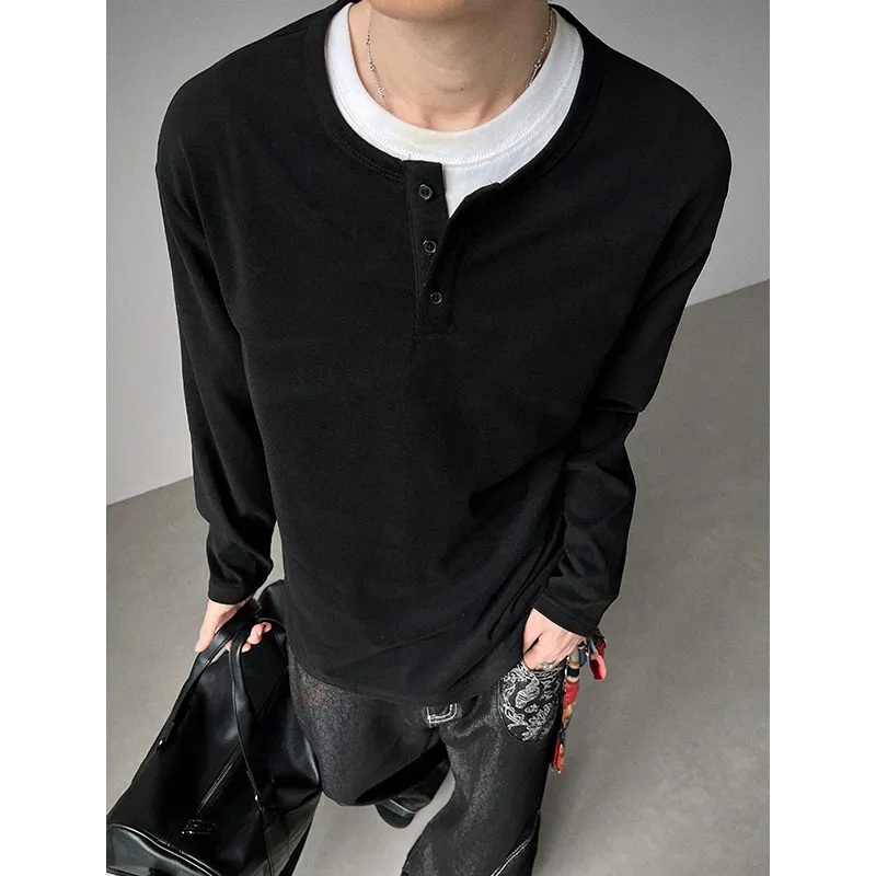 

Long Sleeved T-shirt Men Warm Casual Plush T Shirt Men Streetwear Korean Round Neck T-shirt Mens Top Large Size 4XL