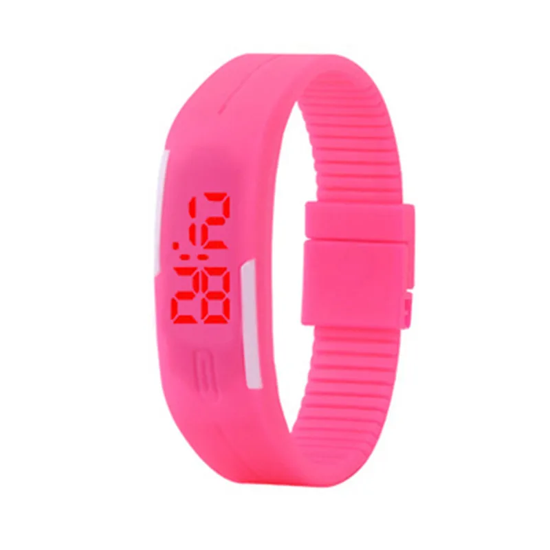 New Digital LED Watches Candy Color Silicone Rubber Touch Screen Digital Watches Women Men Children Bracelet Sports Wristwatch