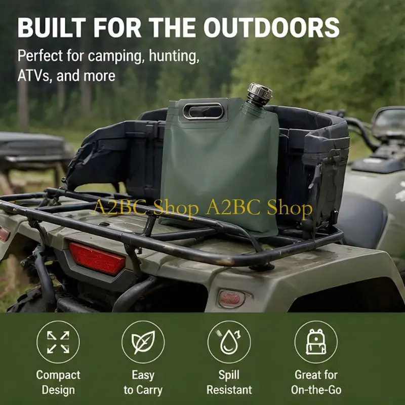 A2BC Vehicle Standby Bag with Screw Cap Opening, Fold Flat Soft Container with Carry Handle for Garage Storage