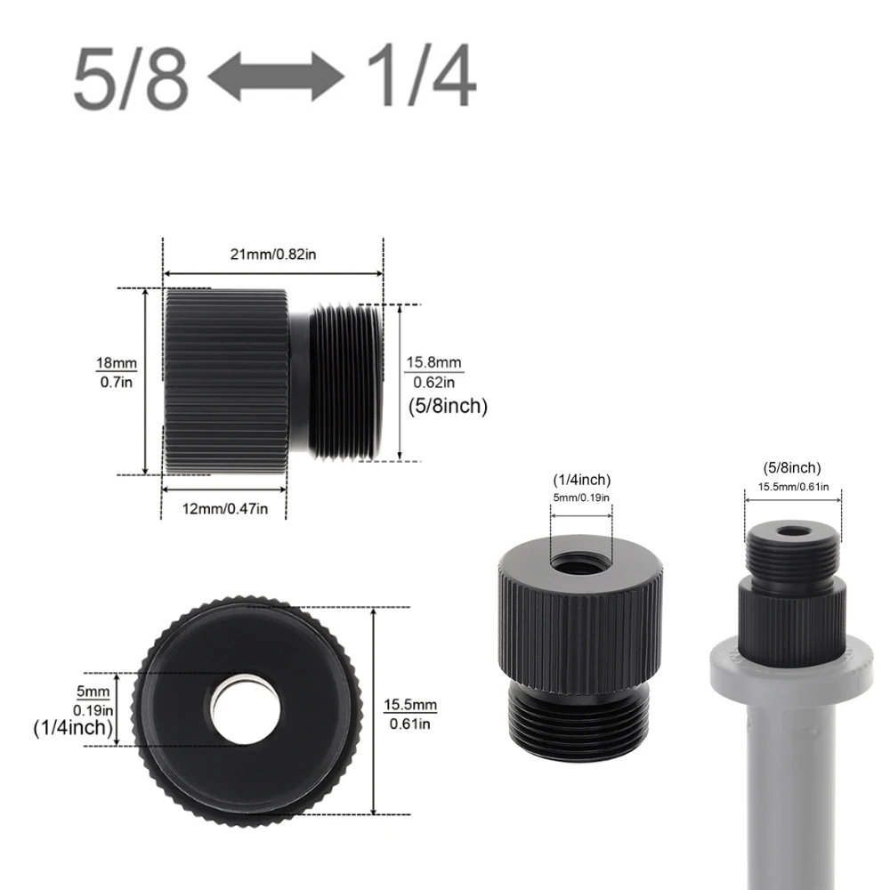 Адаптер для винтового крепления с резьбой Адаптер для подставки для микрофона для держателя микрофона/крепления камеры/аксессуаров для штатива