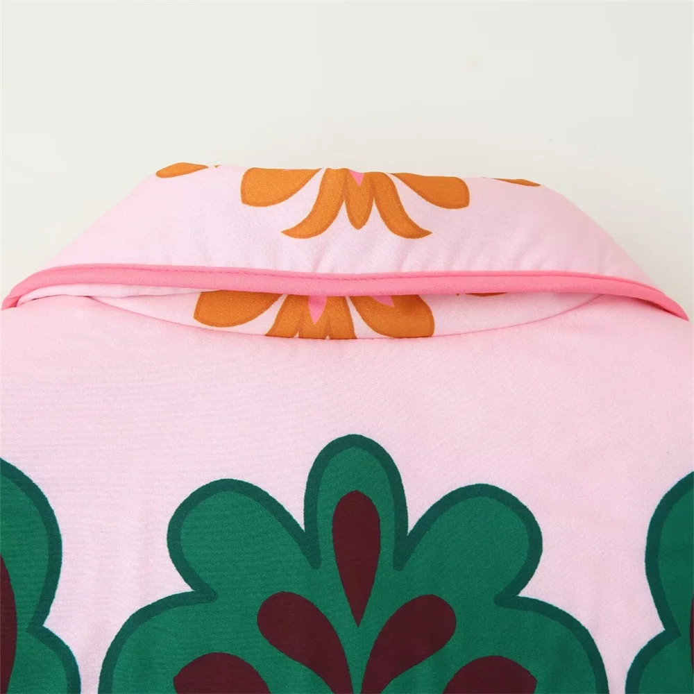 Herbst neue Damenbekleidung im europäischen und amerikanischen Stil, modisches Temperament, lässige Wärmepositionierung, bedruckte Baumwolljacke
