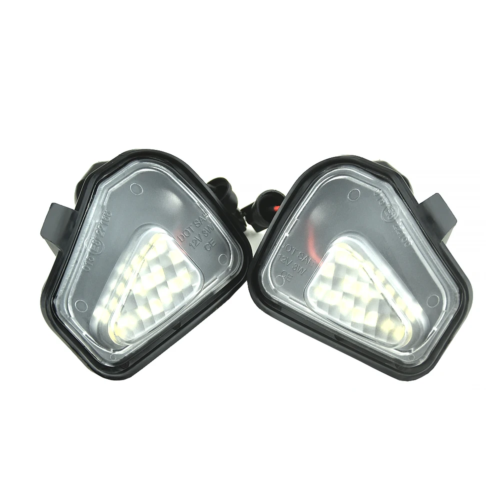 

No Error Super Bright For VW Beetle CC DE Scirocco137 EOS 1F7 1F8 2Pcs 6000K White LED Under Side Mirror Light Puddle Lamps