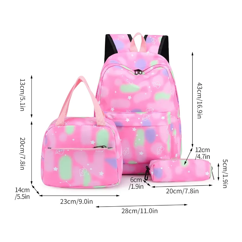 Children School Bags Set For Girls Teenager School Backpack with Thermal Lunch Bag Students Waterproof Schoolbag Kids Backpack