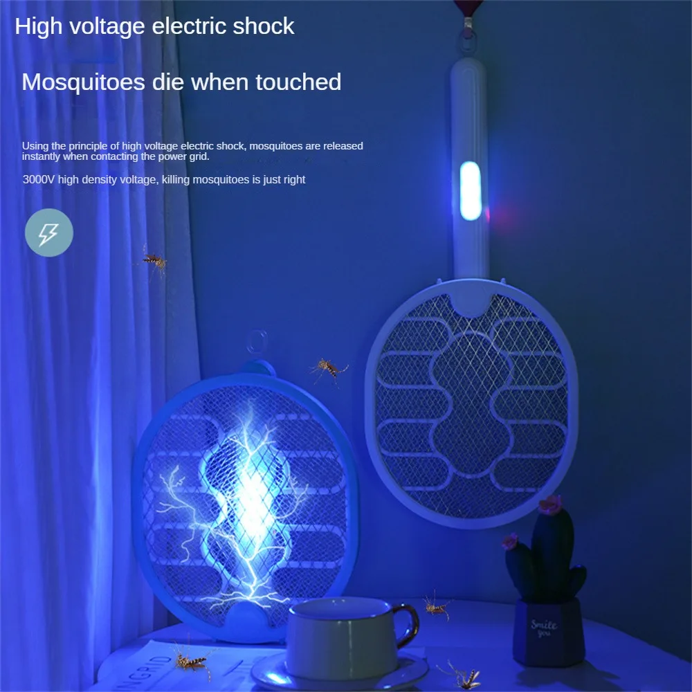 1/2PCS In 1 Electric Mosquito Racket Rechargeable Usb Killer Anti Fly Mosquitoes Swatter LED Night Light Trap Bug Zapper Home