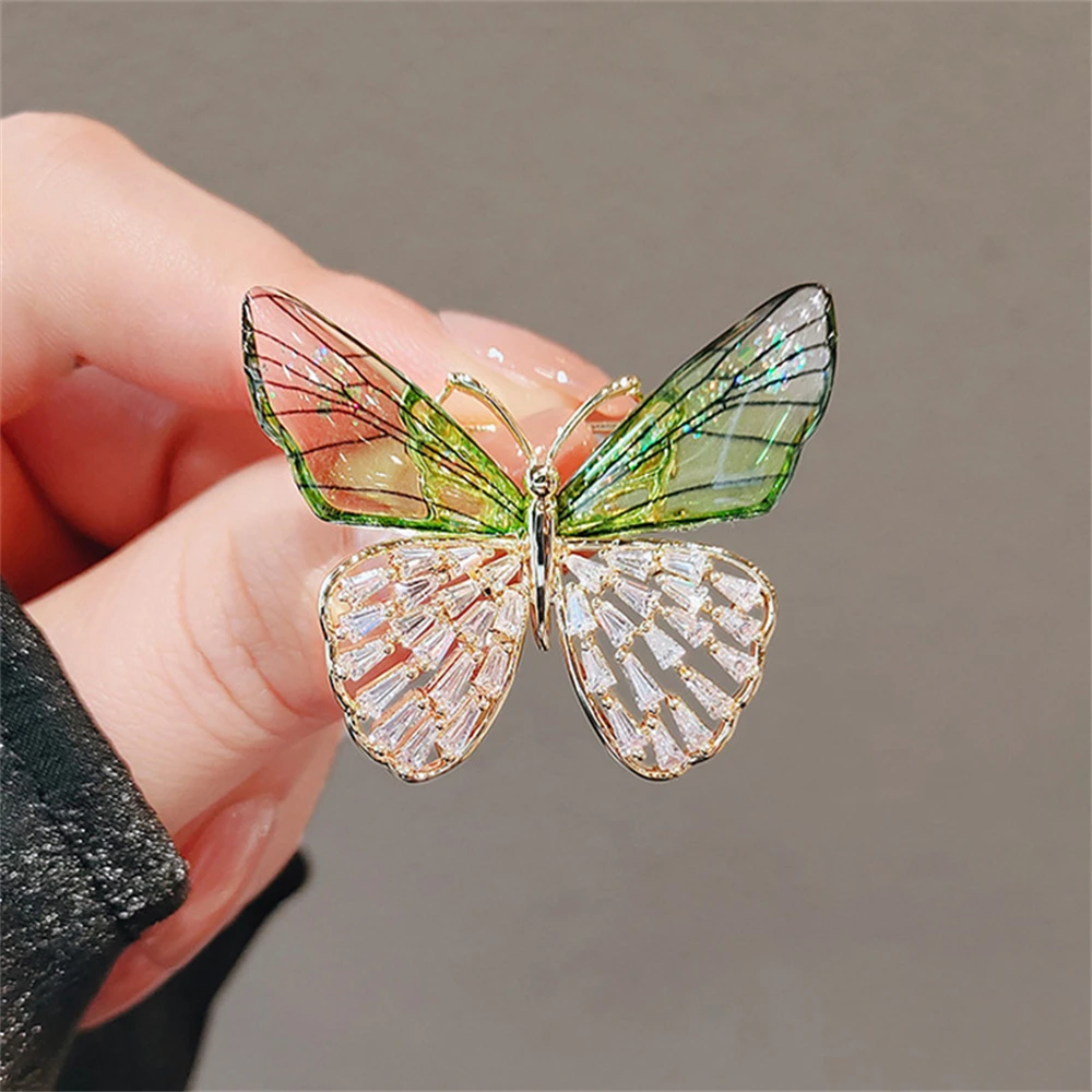 Dragonfly Butterfly Women Crystal Brooches Badge Pin Vintage Zircon Collar Pins Weddings Office Party Scarf Pin Jewelry Gift