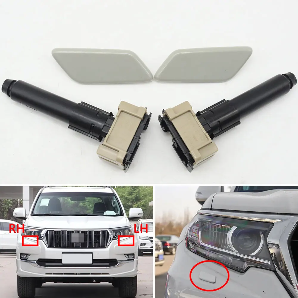 

Headlight Washer Spray Jet Cover Front Bumper Headlamp Water Nozzle Cap Lid For Toyota Land Cruiser Prado LC150 2018 2019 2020