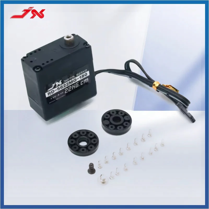 

JX Servo RD-5622MG-180 RD-5622MG-300 180 / 300 degree Precision Metal Gear, Big Torque Robot Servo, Double Axis Steering Gear