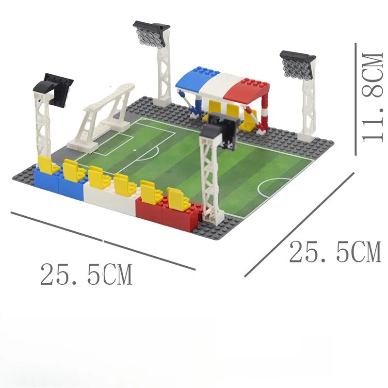 MOC Fußball Stadion DIY Modell Baustein Sportplatz Basis Bord Platte Zusammengebaute Sammeln Ornamente Spielzeug Kleine Ziegel Geschenk