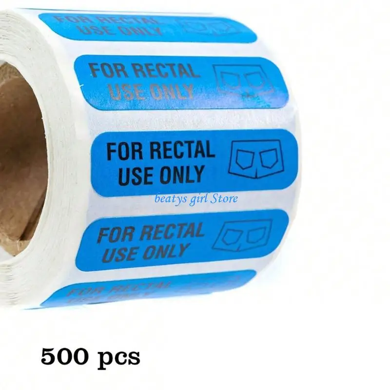 C7AB 500PCS Rectal Use Only Warning Labels Waterproof Adhesive PVC Sticker