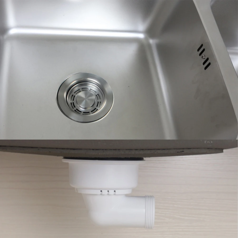 114mm Sink Strainer Stainless Steel with PP Flange for mini Basket Fits Kitchen Waste Drain Openings 83 90mm Design