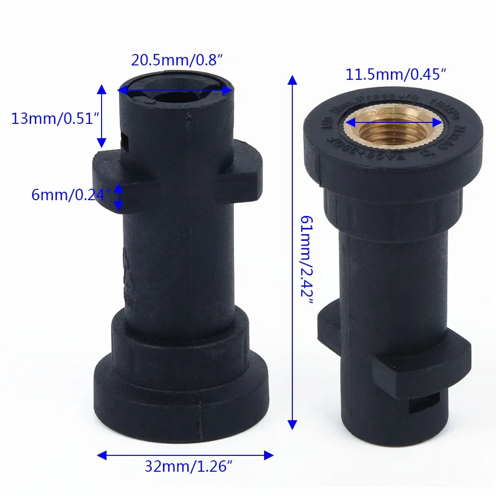 New Pressure Washer Adapter Connector Bayonet 1/4BSP Foamer For Karcher K-Series	With Regular Cleaner Or Snow Foam Solution