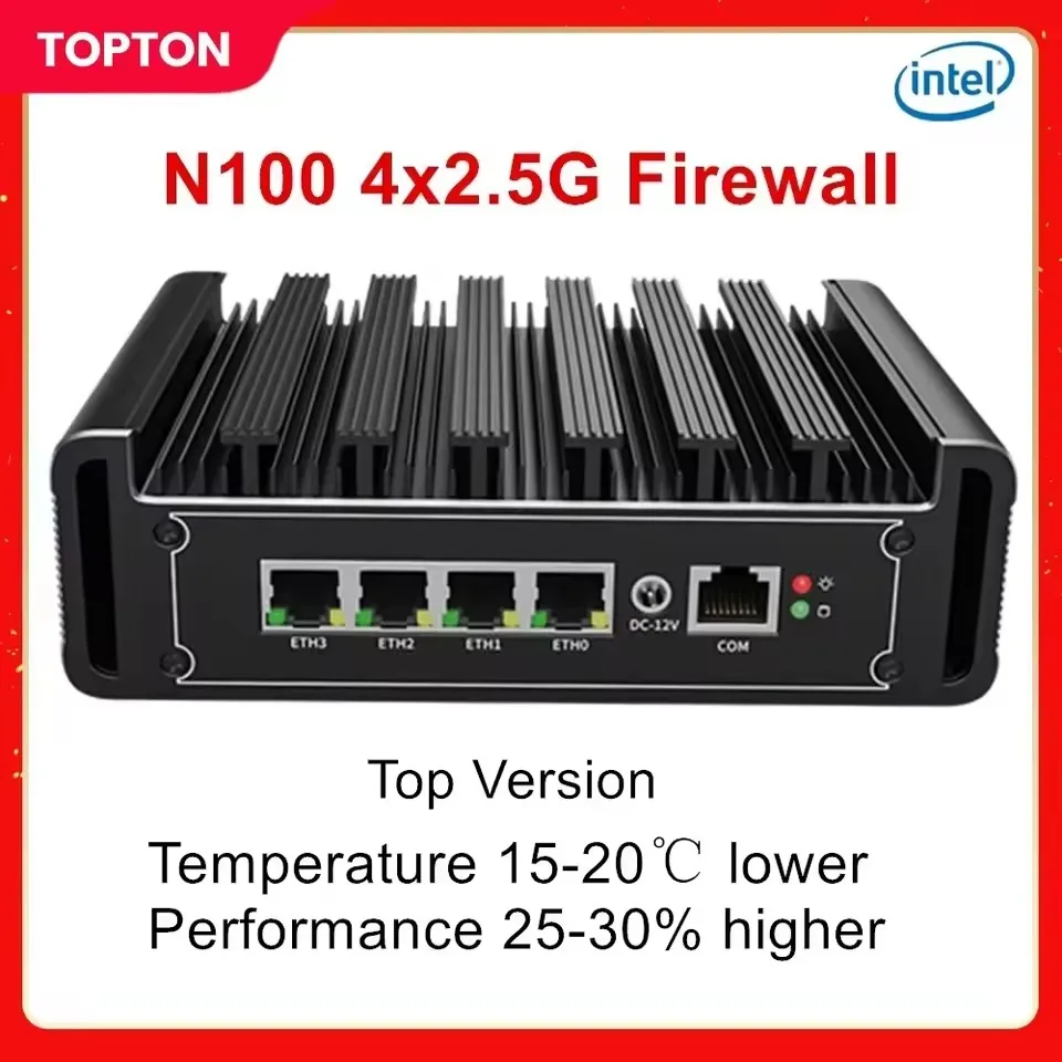 Soft Router Intel N100 Firewall Appliance 4x 2.5G LAN i226-V Fanless Mini PC N5105 N6000 J4125 Computer pfSense Proxmox AES-NI