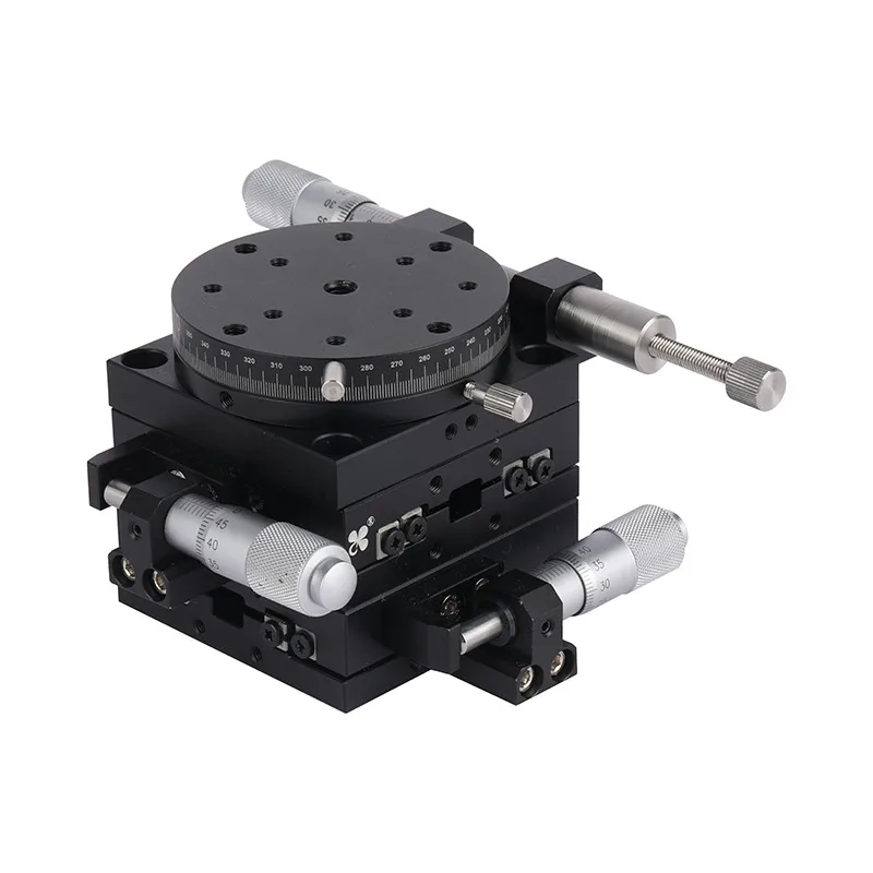 Factory Sale 60mm Manual Stage XYR Cross Guide Rail Measuring Linear Platform Positioning Stage for Other Test Instruments