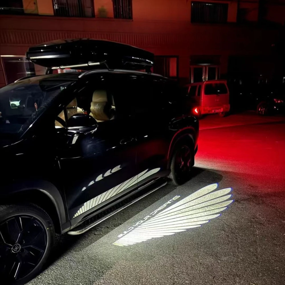 For BYD Song Pro Plus Seal U Atto 3 Sealion 5 6 EV DM-i Rearview Mirror Angel Wings Welcome Light Ground Projection Light - Detail 1