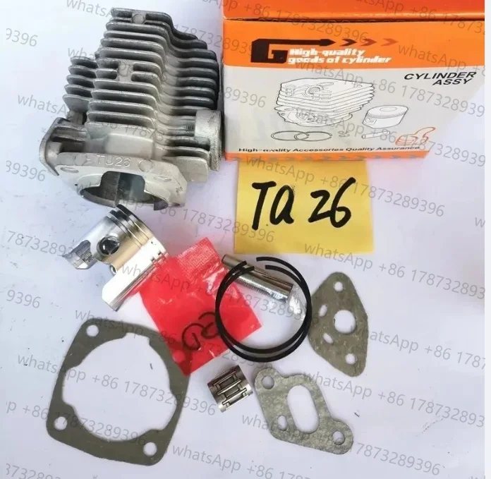Kit de Cilindro TU26 33MM com Junta e Rolamento para KAAZ VS256 CG260 25.6CC 767 Pulverizador e Atomizador, Anel de Pistão e Pino de Cilindro