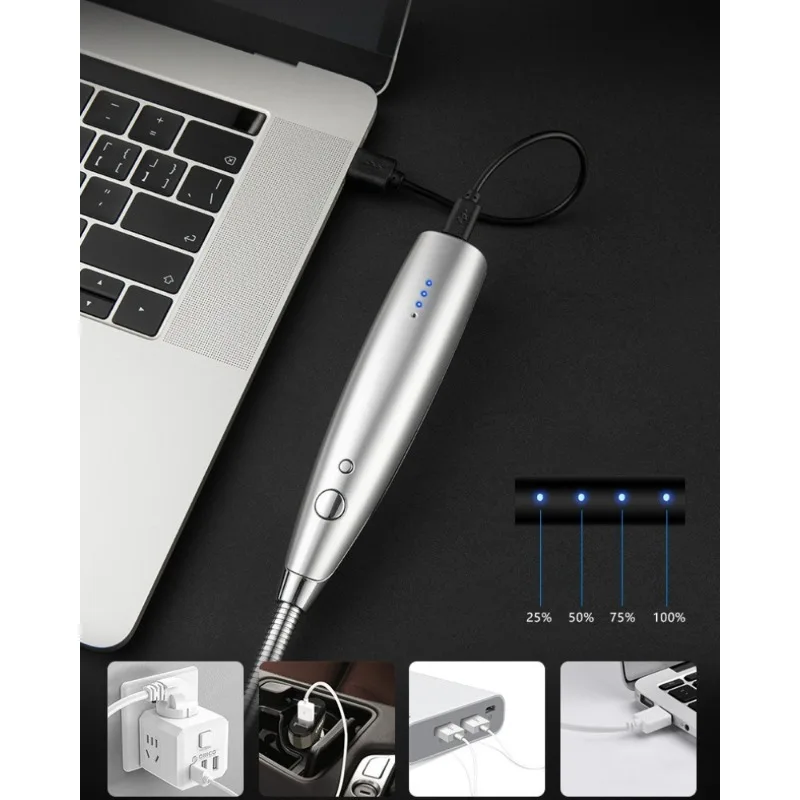 بطارية جديدة ذات سعة كبيرة قابلة للاستبدال مقاومة للرياح وخالية من الحرائق USB شمعة نبض القوس الإلكترونية في الهواء الطلق الشواء في الهواء الطلق