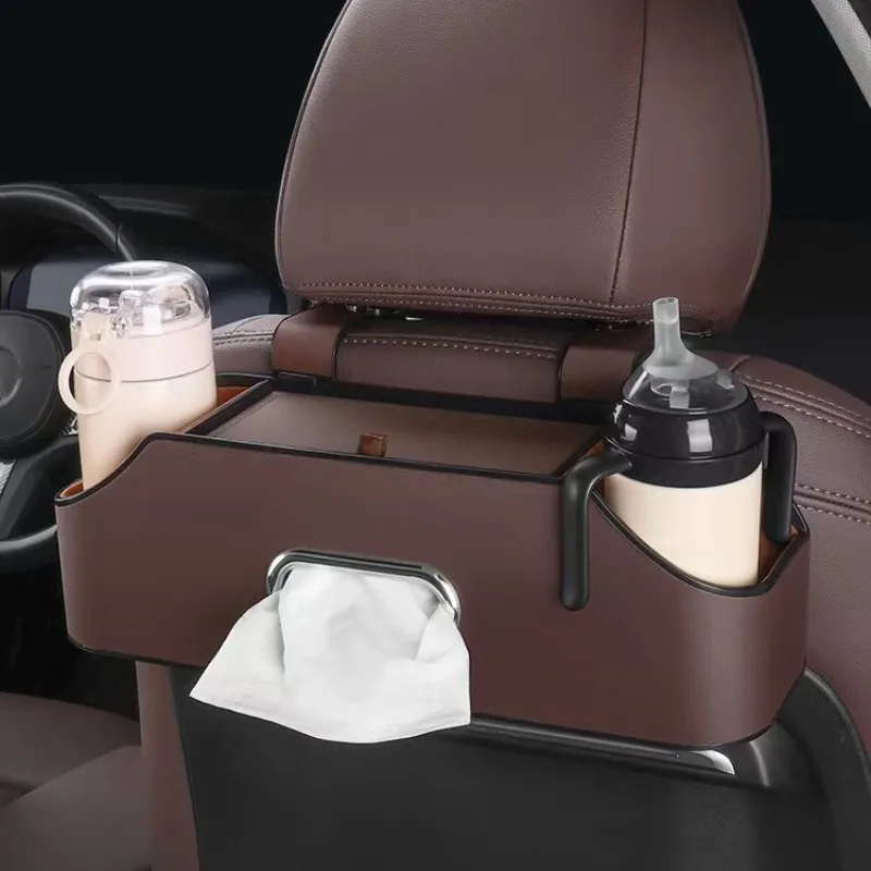 

Car Storage Seat Back Hanging Box Car Backseat Organizer Car Water Cup Tissue Box Holder Trash Can Car Interior Accessorie