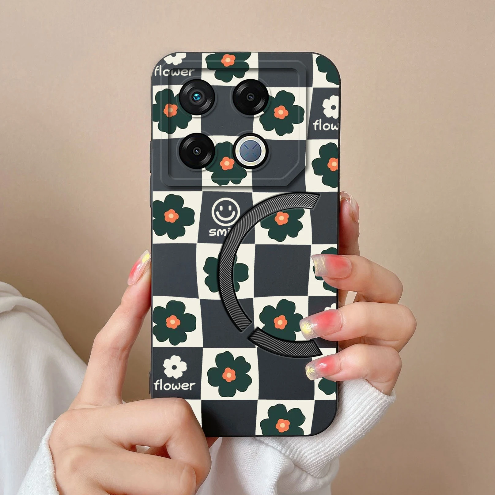 For Infinix GT 10 20 Pro Case Cute Smiling Face Pattern Liquid Silicone Shockproof Phone Cover For InfinixGT10Pro 20 Pro Fundas