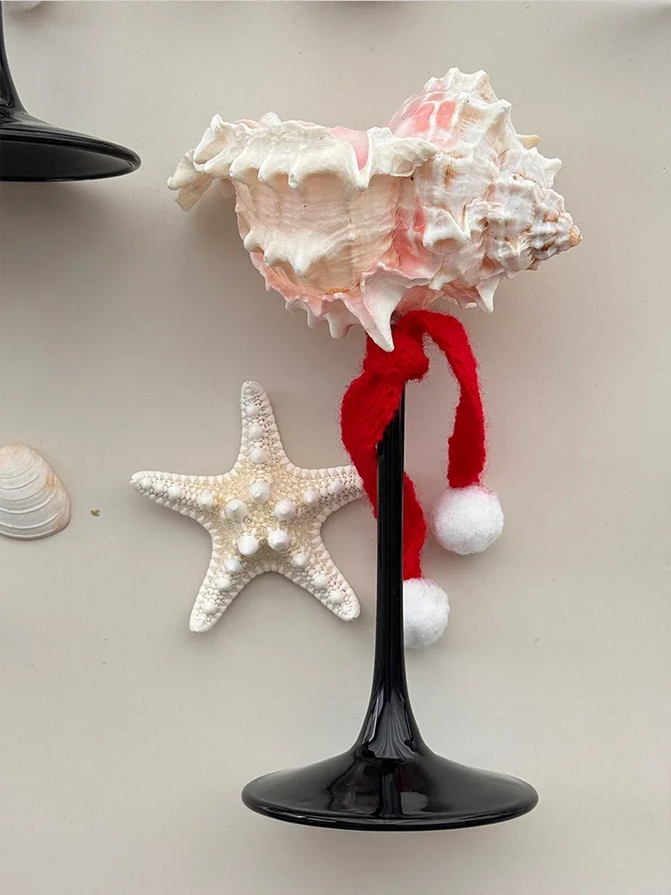 Natural Seashell Glass Cup, Vintage Champagne Flute, Unique Ocean Themed Wine Goblets for Wedding Party Christmas Gift  Decor