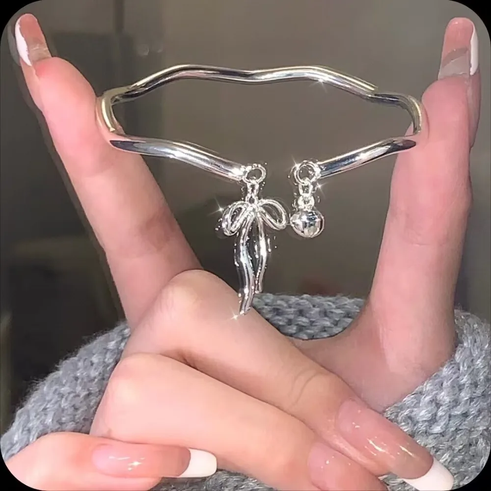 Elegant Bowknot Open Bracelet Tassel Mobius Butterfly Chain All-Match Double Layer Adjustable Bracelet Women