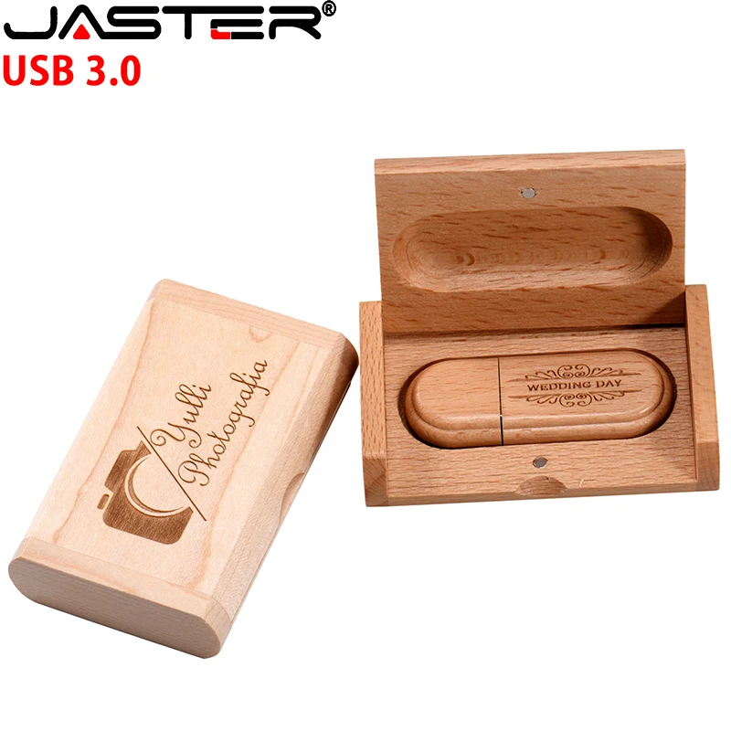 Imagem -02 - Usb 3.0 Flash Drives de Madeira com Caixa Pen Drive de Alta Velocidade Presente Criativo Disco u para Laptop 32gb 64gb 128gb 50 Pcs por Lote