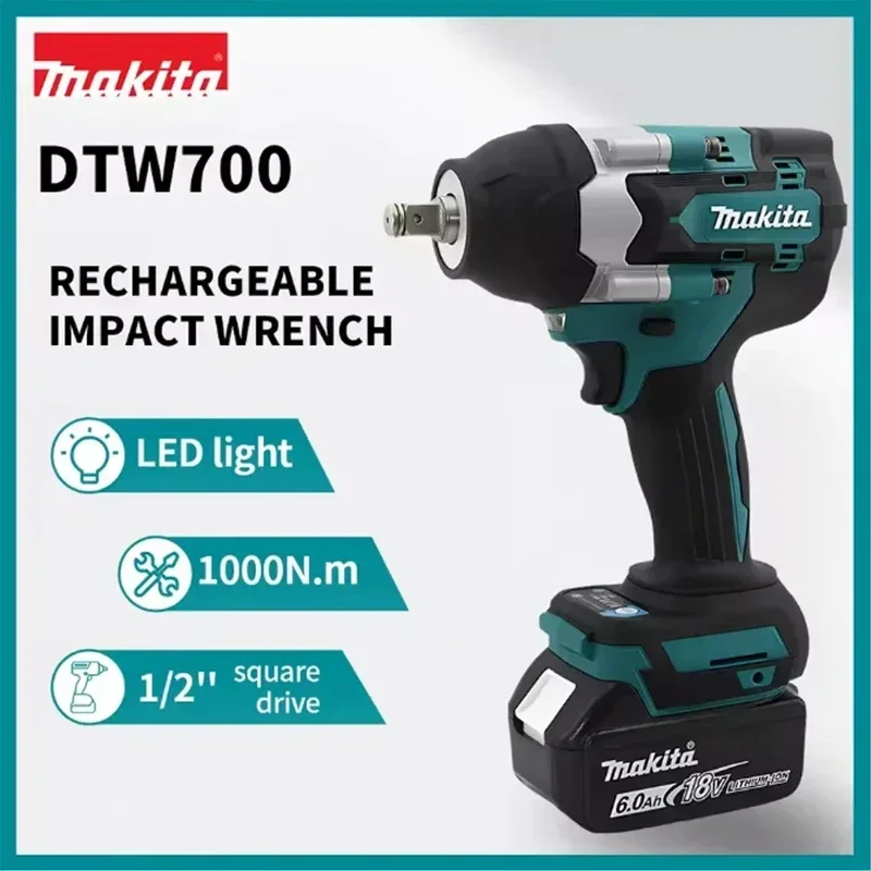 llave-de-impacto-electrica-multifuncional-makita-dtw700-sin-escobillas-bateria-de-litio-recargable-alto-torque-para-reparacion-automotriz