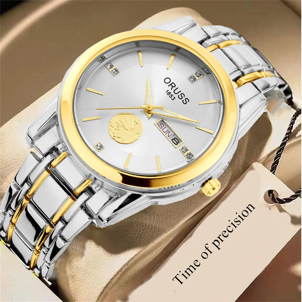 남성용 캐주얼 심플 더블 캘린더 트렌드 시계, 레트로 고급 올 매치 학생 시계, 개성 있는 패션