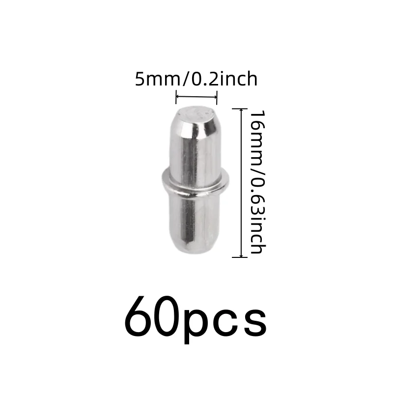 60 pcs Iron Cabinet Pegs Sturdy Load Bearing, designed for Cabinet Shelving, Iron Metal Material, Multipurpose