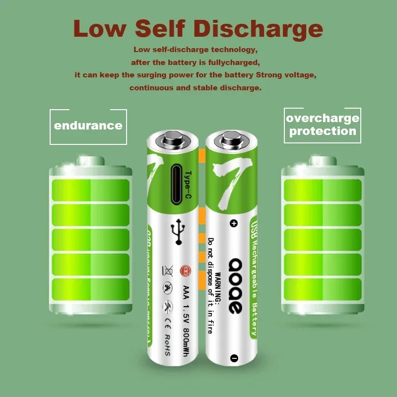 1.5V AAA USB Rechargeable Batteries 800mAh Li-ion Battery For Remote Control Mouse Electric Toy Battery aaa rechargeable battery