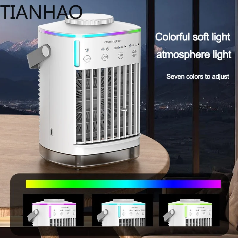 New Portable Desktop Cooling Fan USB Charging 700ML Water Tank Spray Refrigeration Desktop Air Conditioning Fan