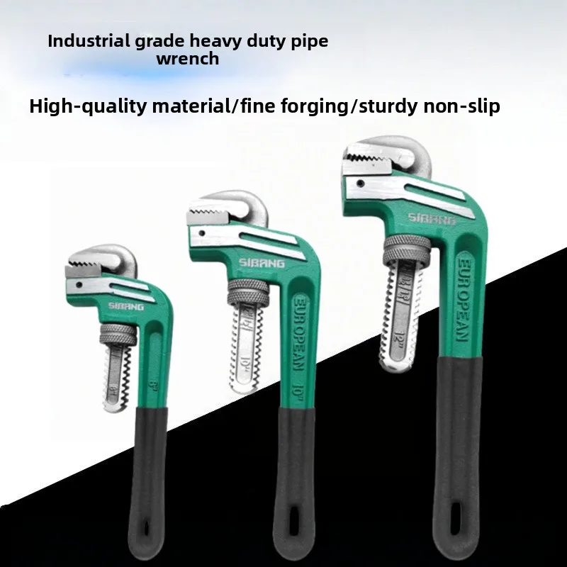 F-Type Quick Pipe Pliers, Labor-Saving Household European Style Plastic Coated Heavy-Duty Large-Diameter Pliers, Sturdy, Durable