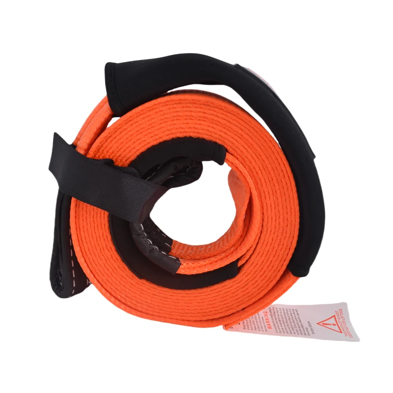 مجموعة حبال سحب من البوليستر عالية القوة حبال سحب لسباقات السيارات حبل سحب مقطورة سيارات للشاحنات والجيب وسيارات SUV والمركبات الرباعية - 5