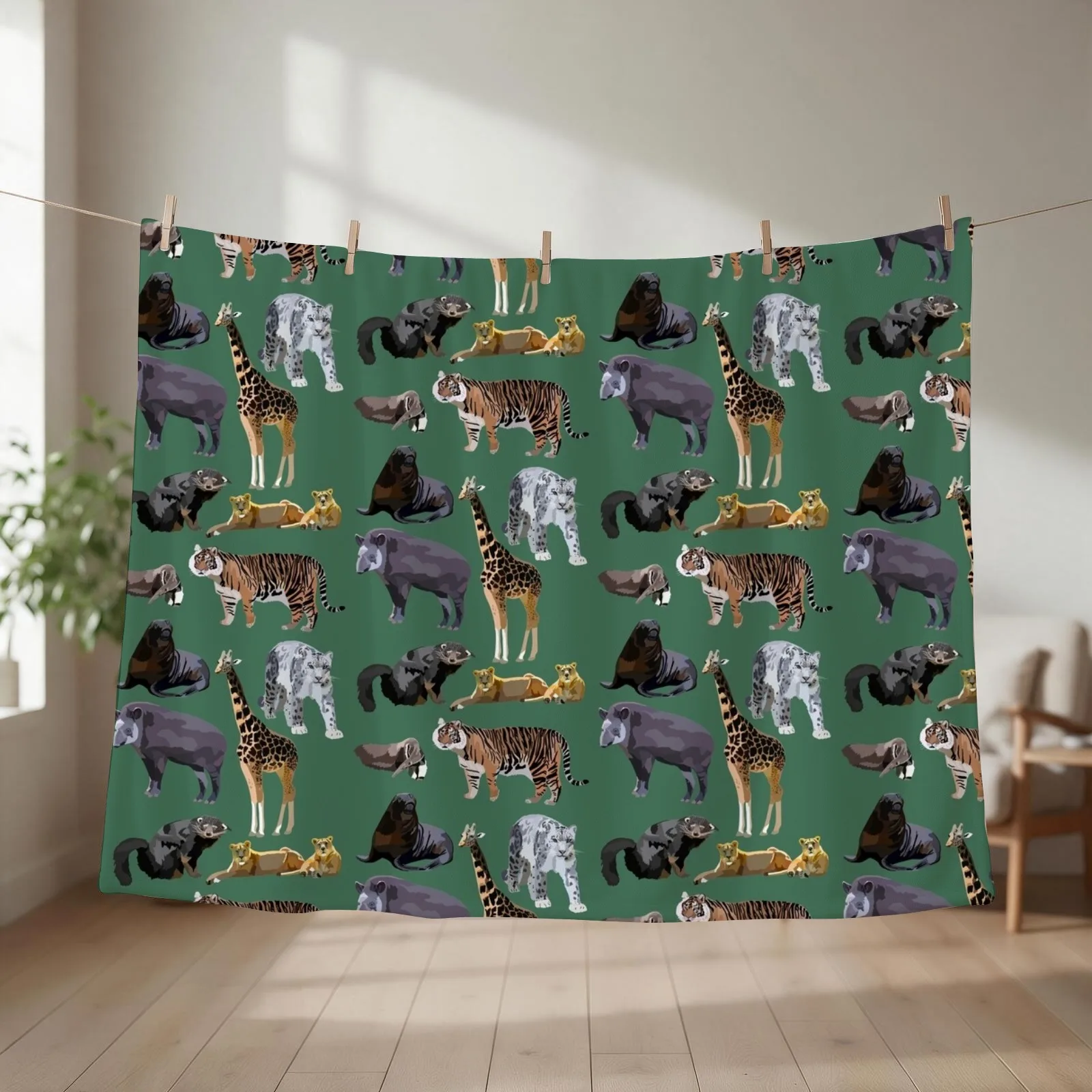 Mixed Mammal Throw Blanket couch cozy soft plush fuzzy picnic outdoor blanket