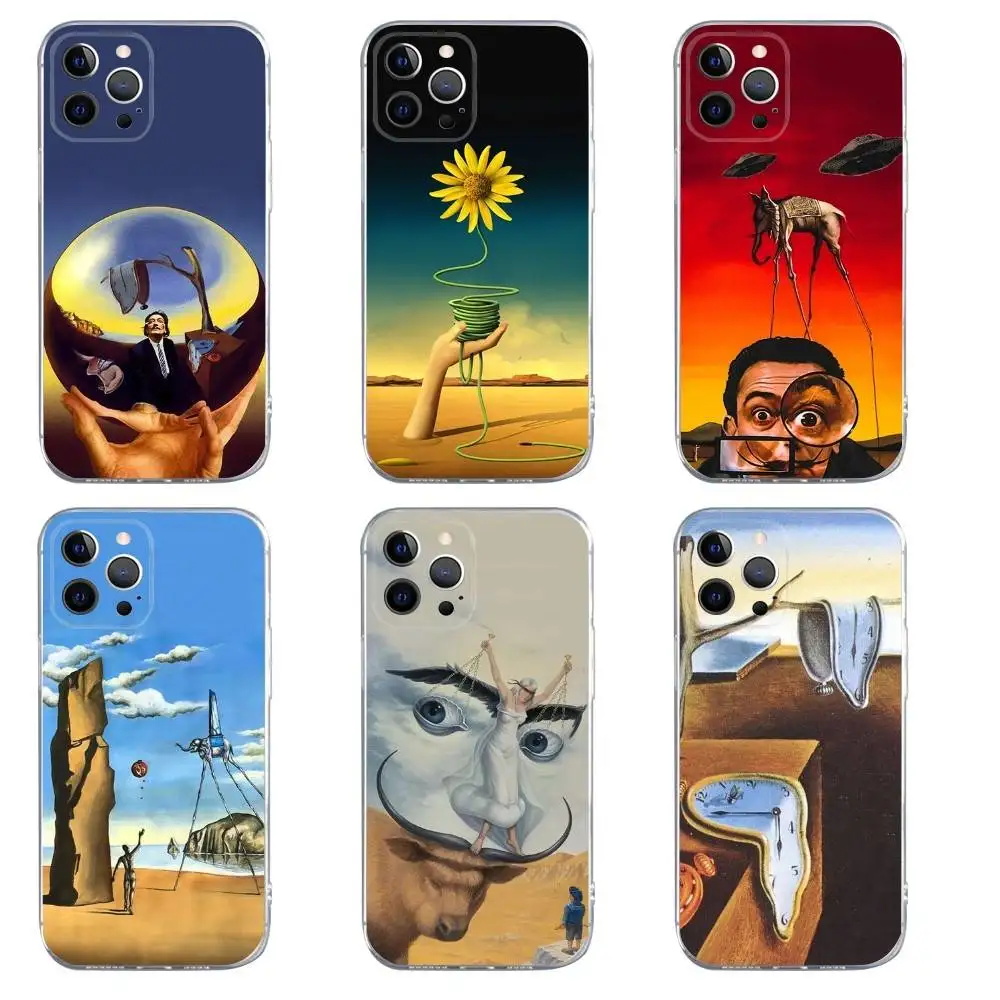 

Etui Salvador Dali Painting Phone Case For iPhone 16,15,14,13,12,11,Pro,Max,Xs,Xr,X,7,8,Plus,Mini Silicone Clear Cover