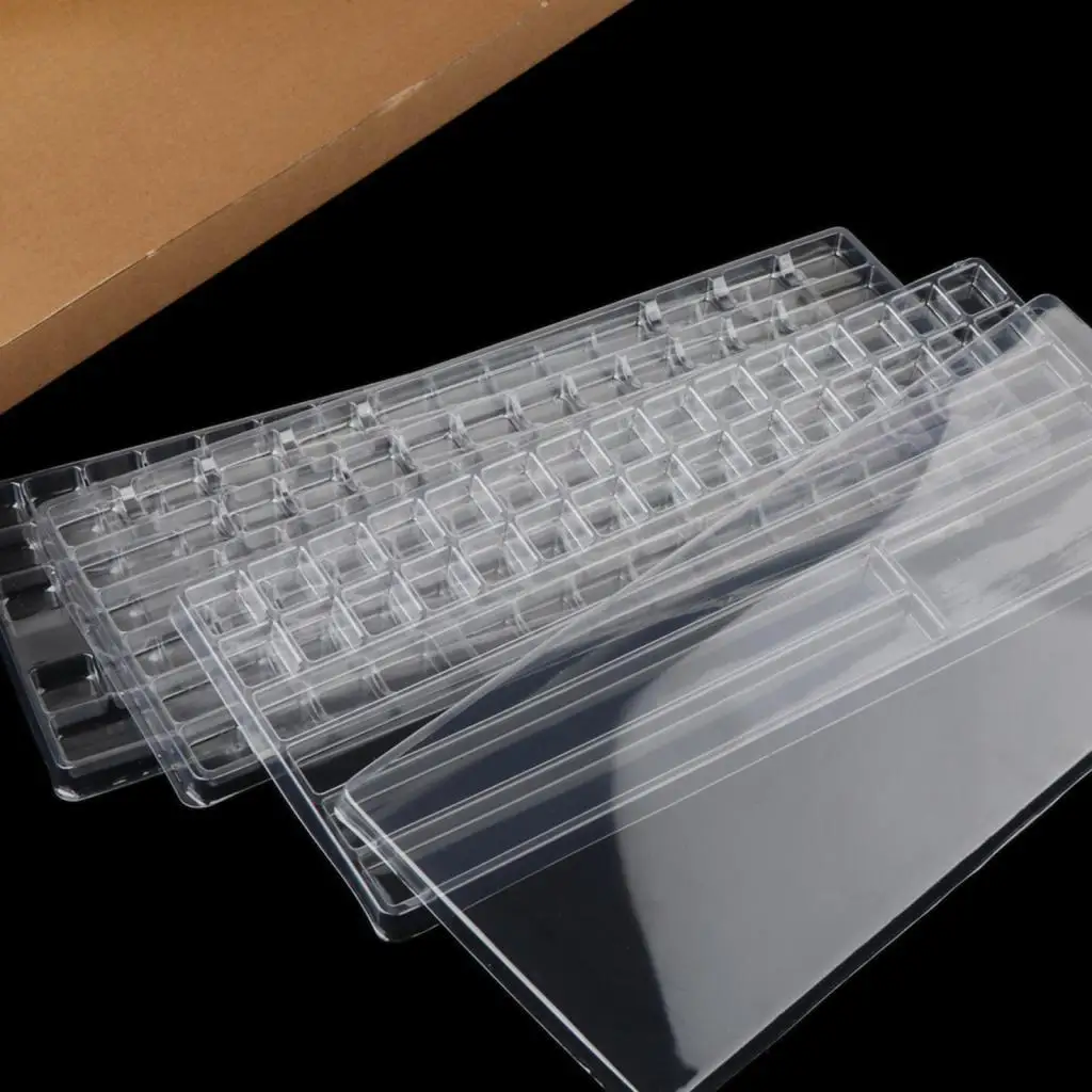 صندوق تخزين Keycap ثلاثي الطبقات منظم حجرة بلاستيكية لمجموعة أغطية مفاتيح لوحة المفاتيح الميكانيكية المخصصة