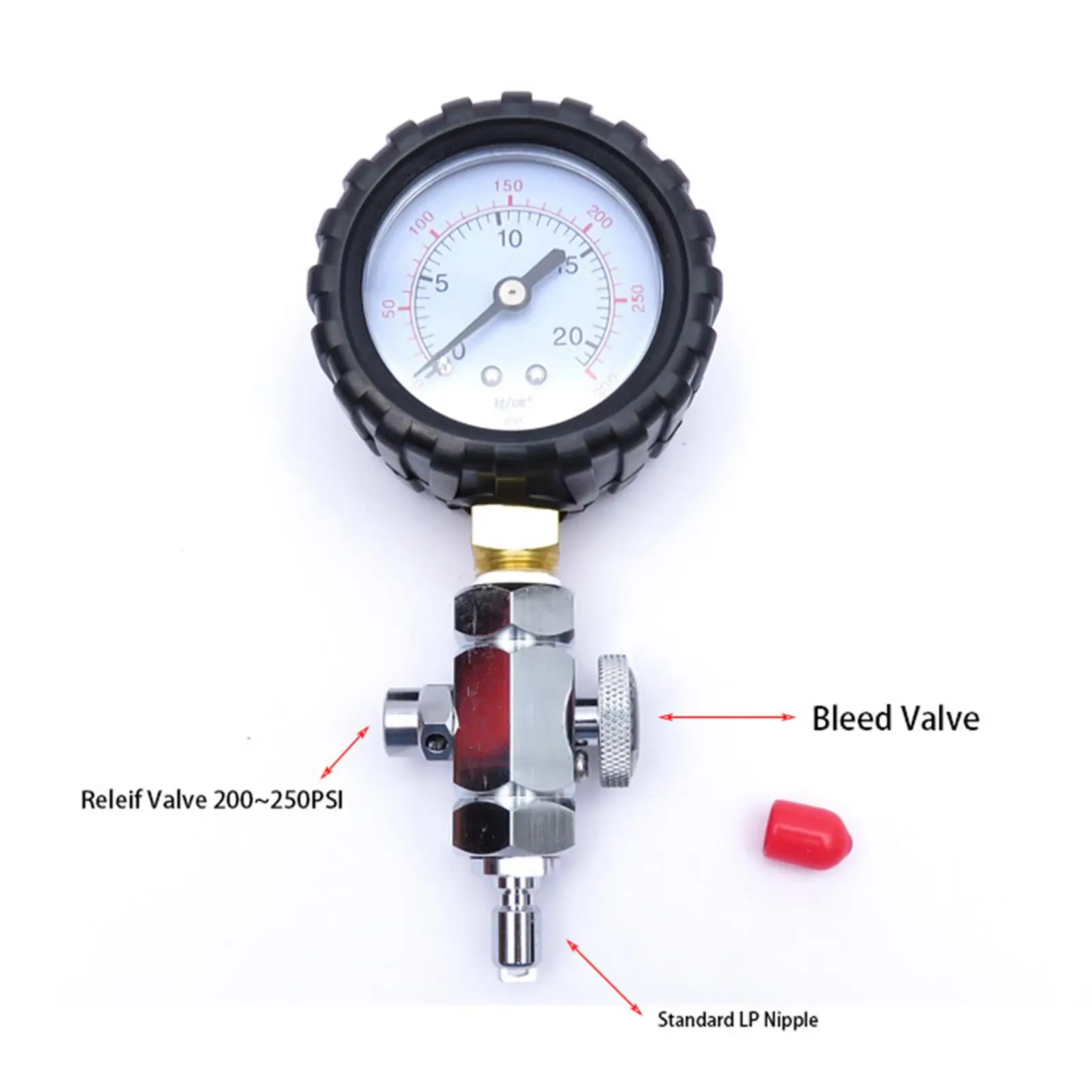 Scuba Pressure Gauge Black 0-300 PSI Diving Regulator Tool for Scuba Technicians and Equipment