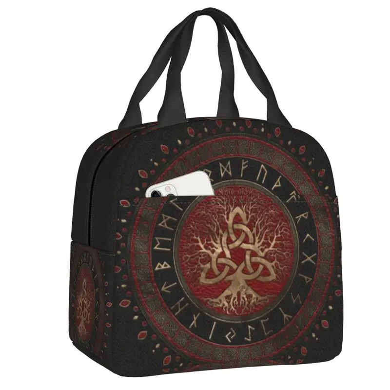 Tree Of Life With Triquetra Insulated Lunch Bags for Work School Vikings Resuable Cooler Thermal Lunch Box Women Kids