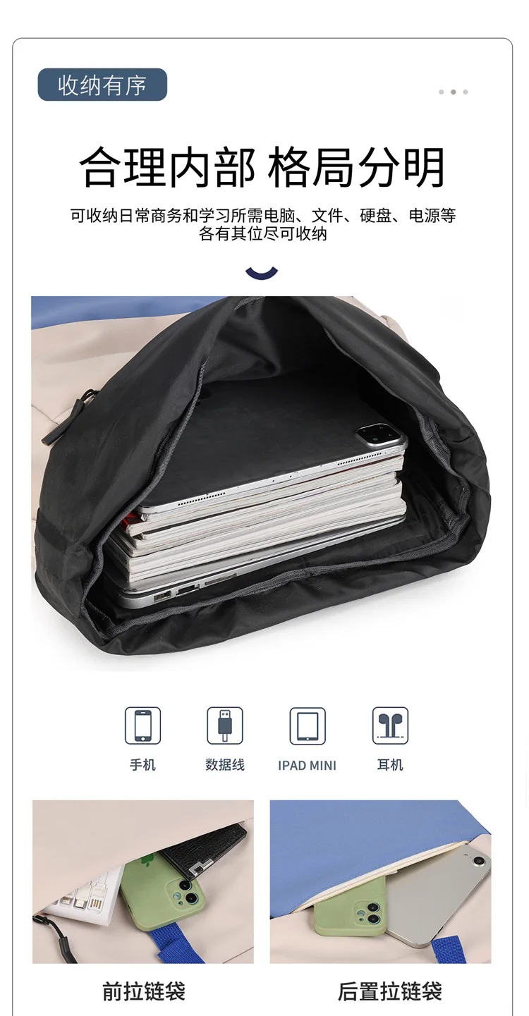 Roll Top Casual Backpack, Large Capacity Business Laptop Bag, Commute Work Backpack for Office & College Students