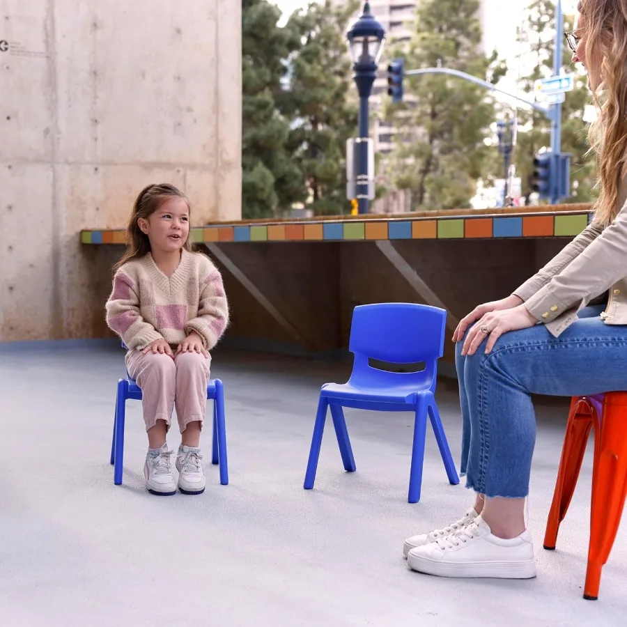 12in Plastic School Stack Chair, Classroom Furniture, 4-Pack