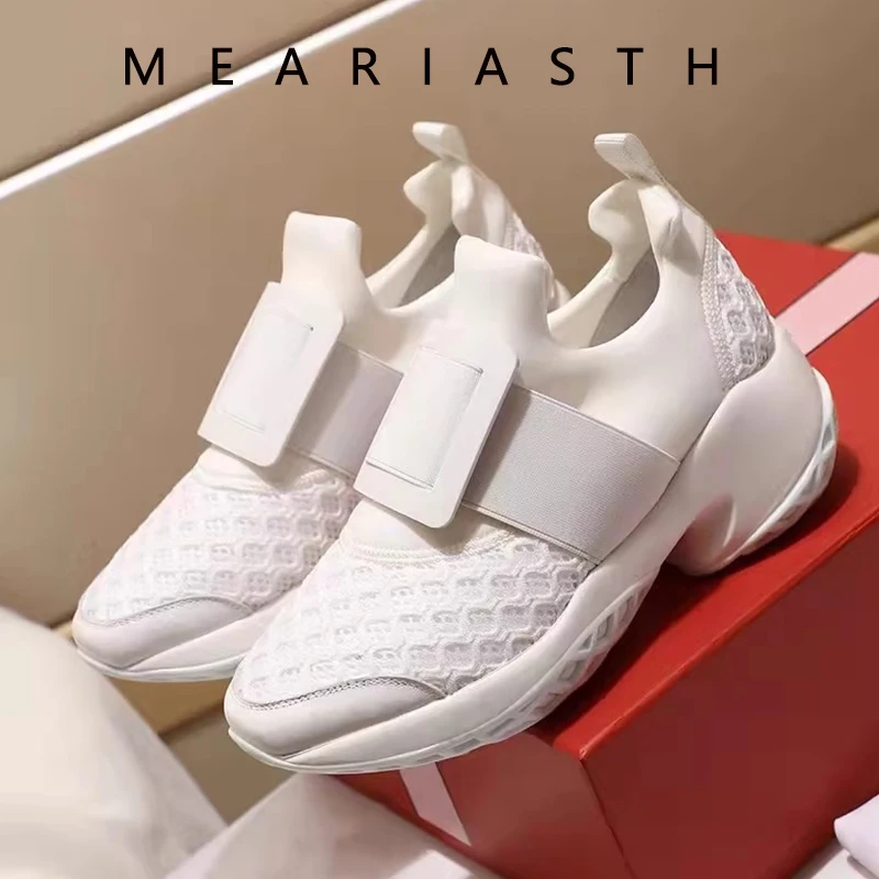 

Breathable New Spring Summer slip on crystal Women's casual Shoes Thick Increase Height Studentins Web white Korean Sports flats