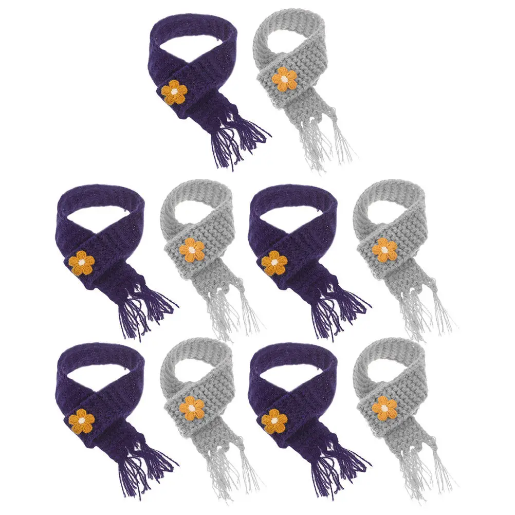 

10Pcs Mini Scarf Soft Knitted Decoration Accessories Party Favor Wine Bottle Craft Supply Cute Charm Mini Scarf